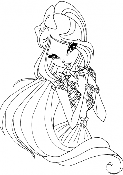 Flora School coloring page image