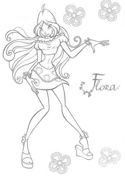 Flora, the Guardian Fairy of Nature coloring page image