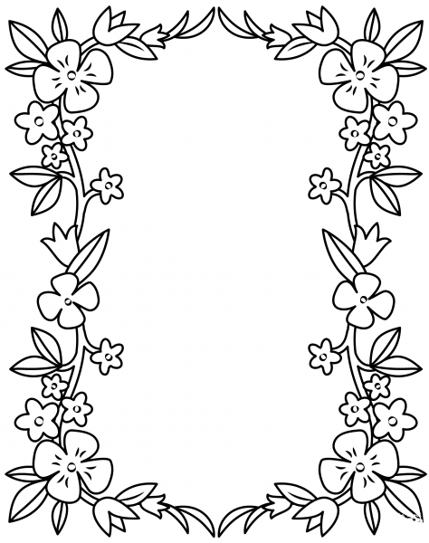 Floral Border coloring page - ColouringPages