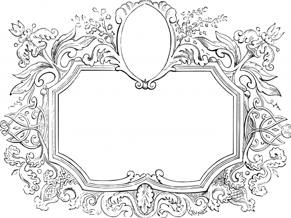 Floral Frame coloring page image