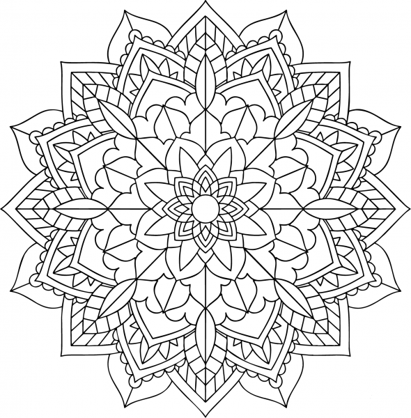 Floral Mandala coloring page image