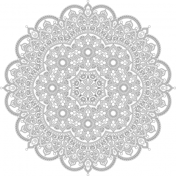 Floral Mandala coloring page image