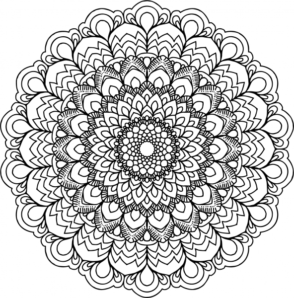 Floral Mandala coloring page image