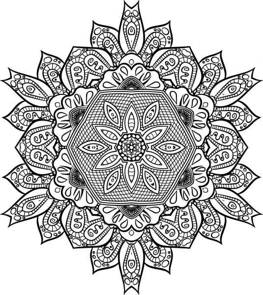 Floral Mandala coloring page image