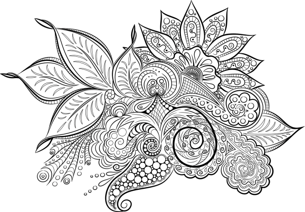 Floral Mandala coloring page image