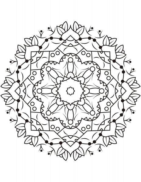 Floral Mandala coloring page image