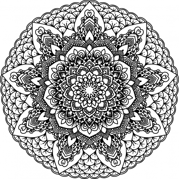 Floral Mandala II coloring page image