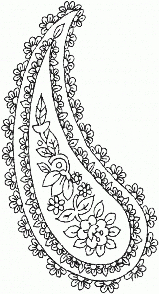 Floral Paisley coloring page image