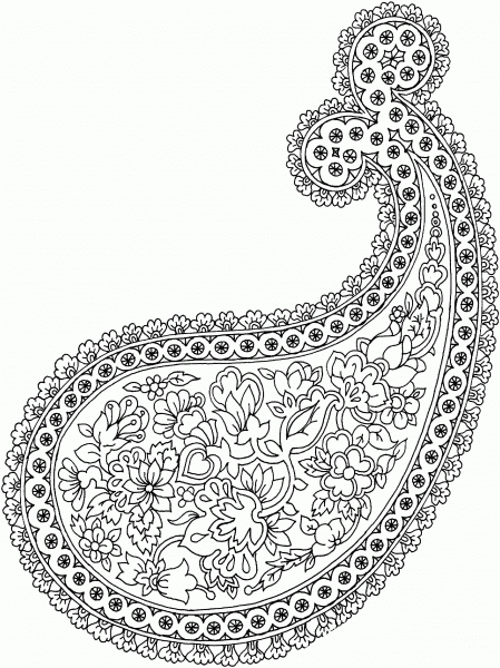 Floral Paisley coloring page image
