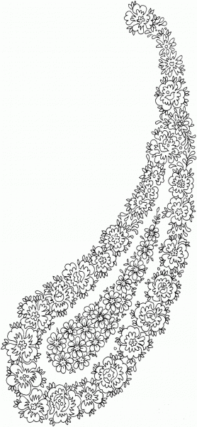 Floral Paisley coloring page image