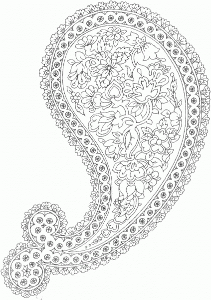 Floral Paisley coloring page image