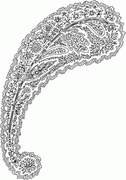 Floral Paisley coloring page image