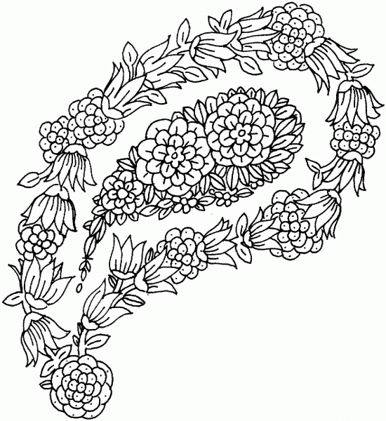 Floral Paisley coloring page image