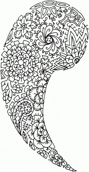 Floral Paisley coloring page image
