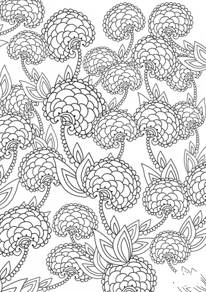 Floral Pattern coloring page image