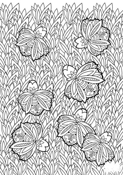 Floral Pattern coloring page image
