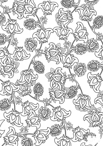 Floral Pattern coloring page image