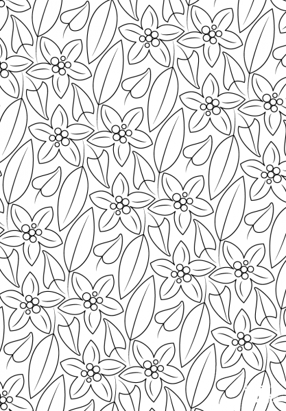 Floral Pattern coloring page image