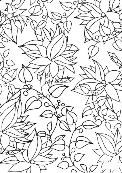 Floral Pattern coloring page image