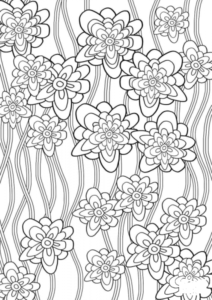 Floral Pattern coloring page image