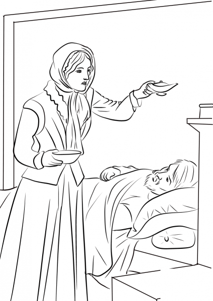 Florence Nightingale coloring page image