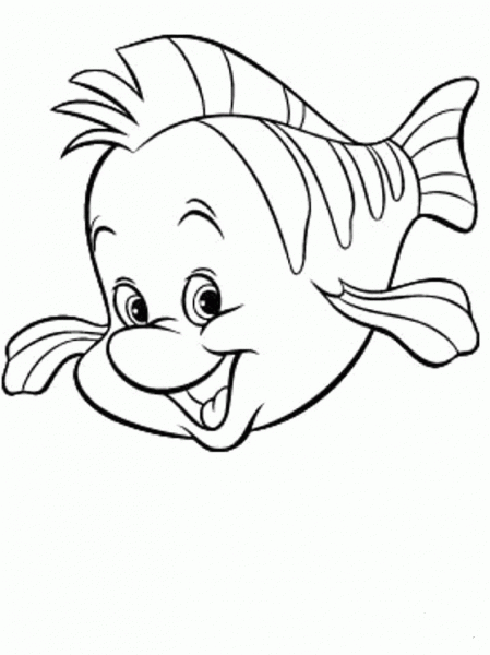 Flounder, a tropical reef fish coloring page image