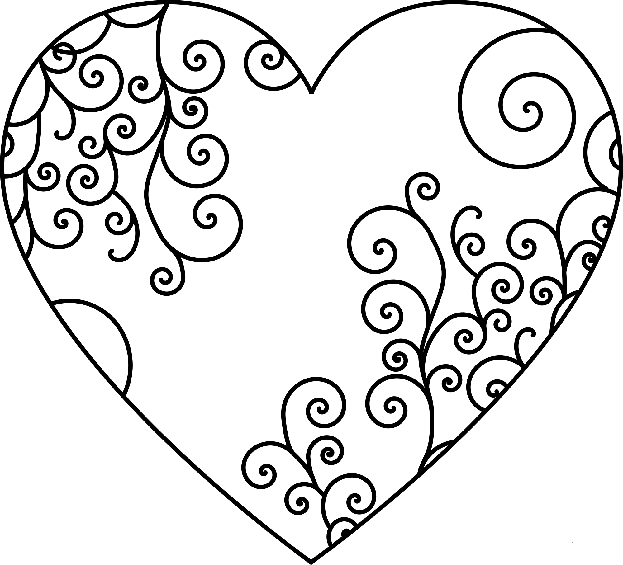 Flourish Heart Plottable coloring page - ColouringPages