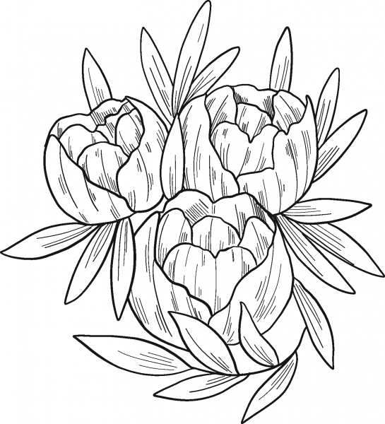 Flower Bouquet coloring page image