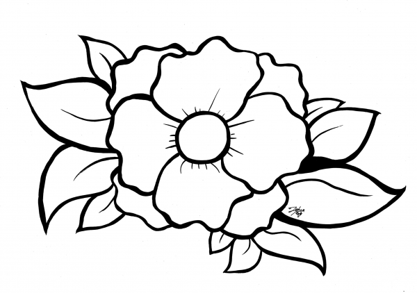 Flower coloring page image