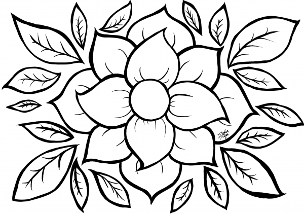 Flower coloring page image