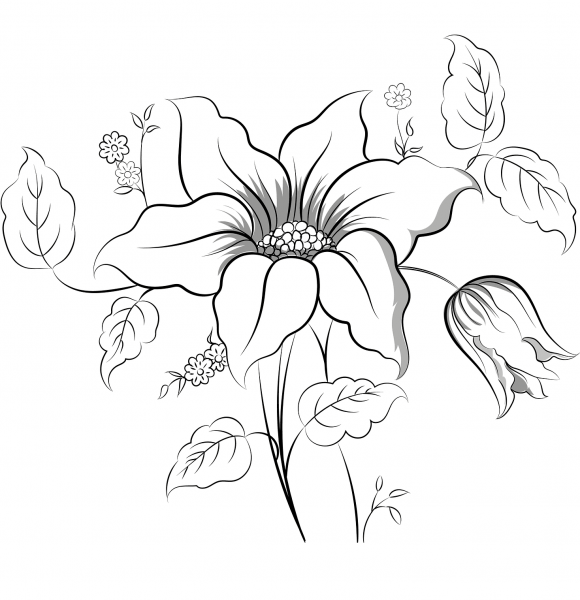 Flower coloring page image