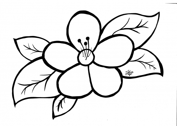 Flower coloring page image
