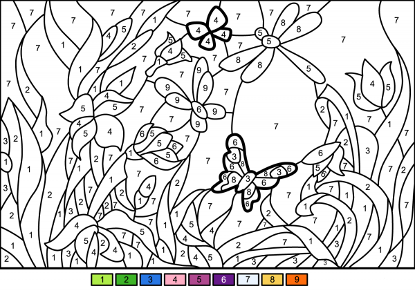 Flower Garden Color by Number image