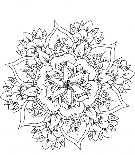 Flower Mandala coloring page image