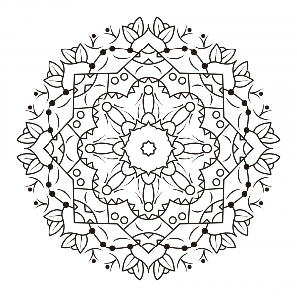 Flower Mandala coloring page image