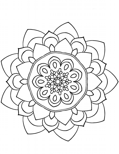 Flower Mandala coloring page image