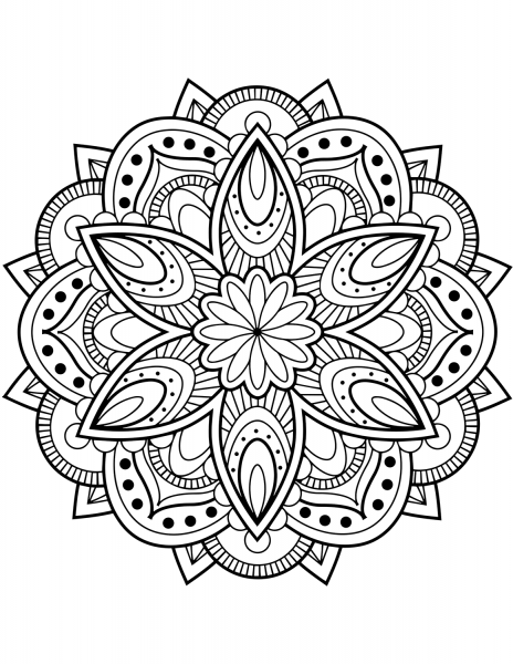 Flower Mandala coloring page image