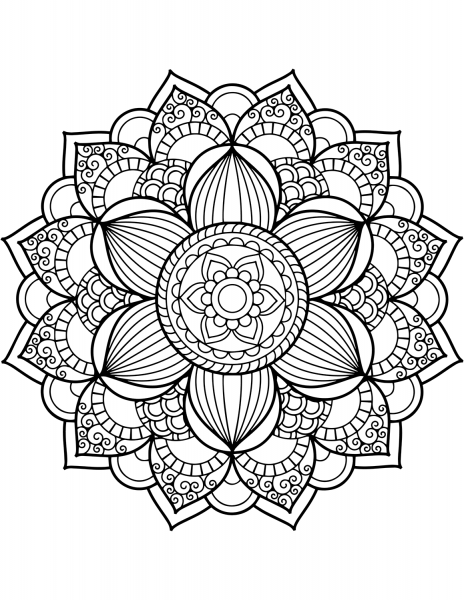 Flower Mandala coloring page image