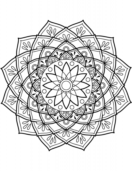 Flower Mandala coloring page image
