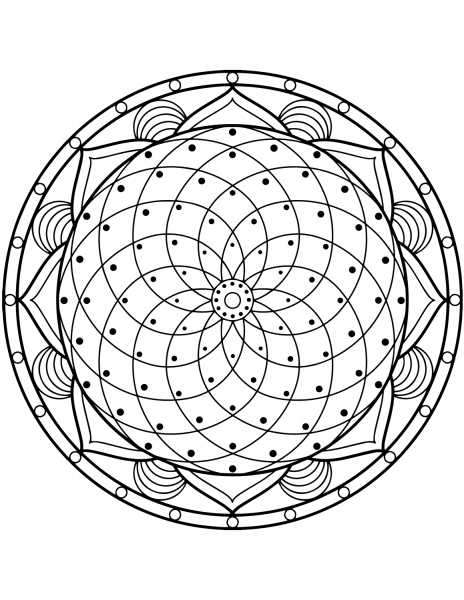Flower Mandala coloring page image