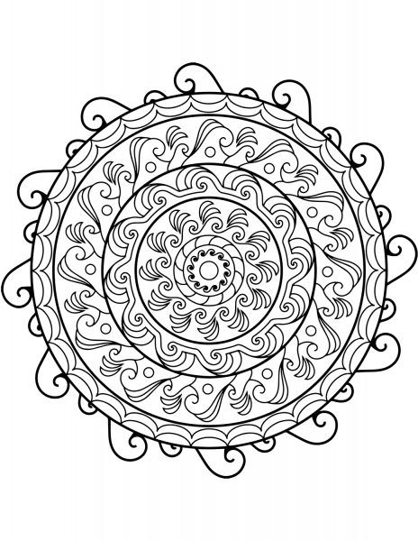 Flower Mandala coloring page image