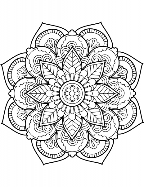Flower Mandala coloring page image