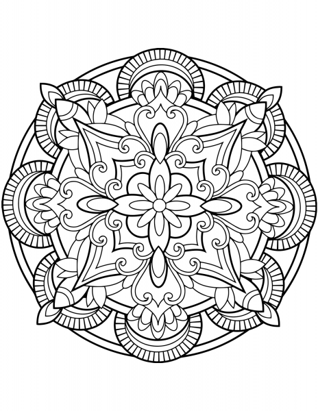 Flower Mandala coloring page image