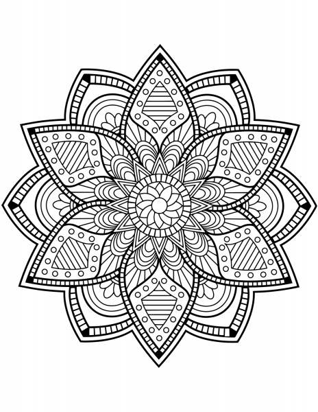 Flower Mandala coloring page image