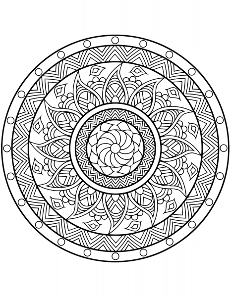 Flower Mandala coloring page image