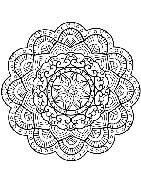 Flower Mandala coloring page image
