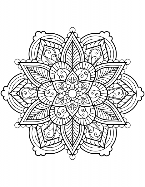Flower Mandala coloring page image