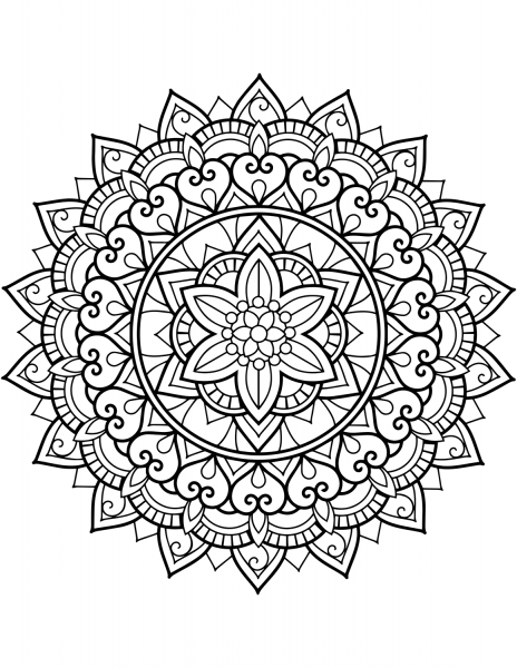 Flower Mandala coloring page image