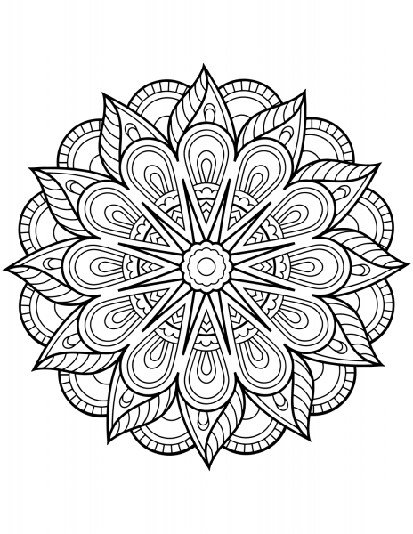 Flower Mandala coloring page image