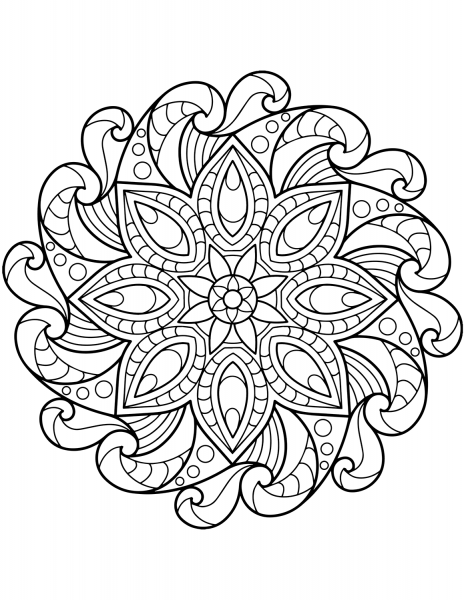 Flower Mandala coloring page image